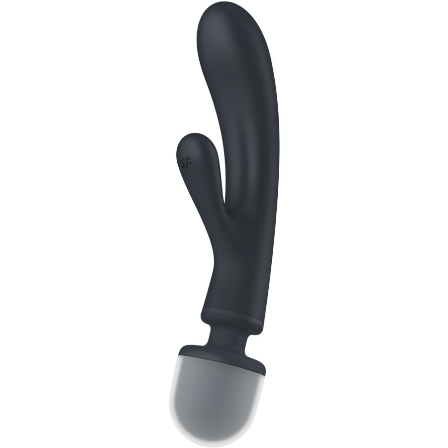 Imagen que nos facilita SATISFYER VIBRATOR de su producto erótico SATISFYER - TRIPLE LOVER MASAJEADOR VIBRADOR RABBIT GRIS para nuestra categoría "JUGUETES BIENESTAR |Vibradores|Vibrador WAND".