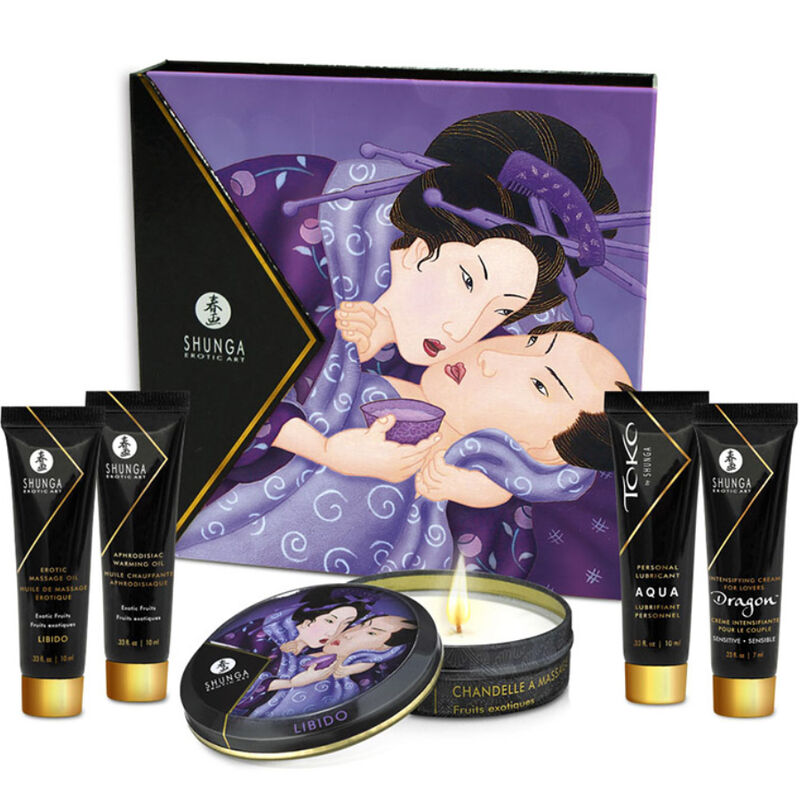 Imagen que nos facilita SHUNGA KITS de su producto erótico SHUNGA - SECRET GEISHA FRUTAS EXOTICAS para nuestra categoría "DROGUERÍA |Para Masajes|Kits de masaje".