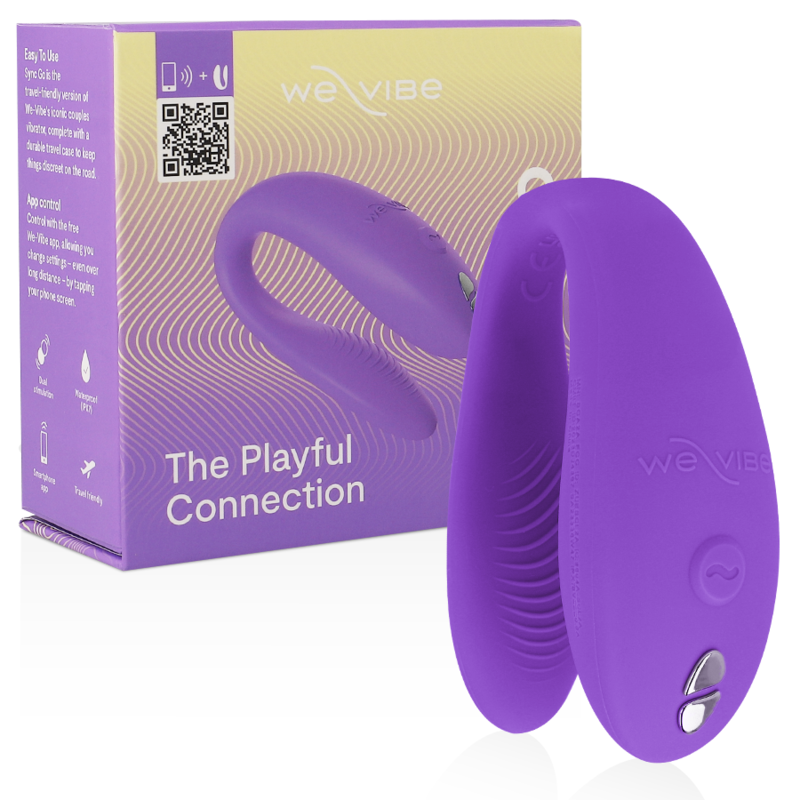 Imagen que nos facilita WE-VIBE de su producto erótico WE-VIBE - SYNC GO ESTIMULADOR DUAL VIOLETA para nuestra categoría "JUGUETES BIENESTAR |Vibradores|Vibrador Parejas U".