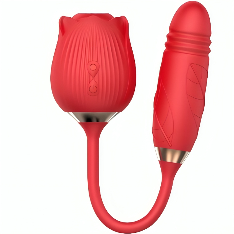 Imagen que nos facilita ARMONY STIMULATORS de su producto erótico ARMONY - DELIGHT FLOWER SUCCIONADOR & THRUSTING ROJO para nuestra categoría "JUGUETES BIENESTAR |Juguetes para Mujeres|Estimuladores|Succionadores con vibración".