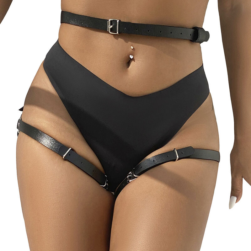 Imagen que nos facilita SUBBLIME FETISH de su producto erótico SUBBLIME - ARNÉS CINTURA Y PIERNAS CUERO NEGRO TALLA ÚNICA para nuestra categoría "MODA & LENCERÍA|Lencería Mujer|Accesorios|Arnés para el cuerpo".