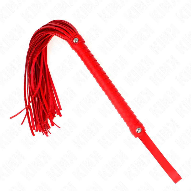 Imagen que nos facilita KINK IMPACT & TOUCH de su producto erótico KINK - LÁTIGO CON MANGO TEXTURIZADO ROJO 48.5 CM para nuestra categoría "BDSM & BONDAGE |Artículos BDSM|Látigos BDSM".