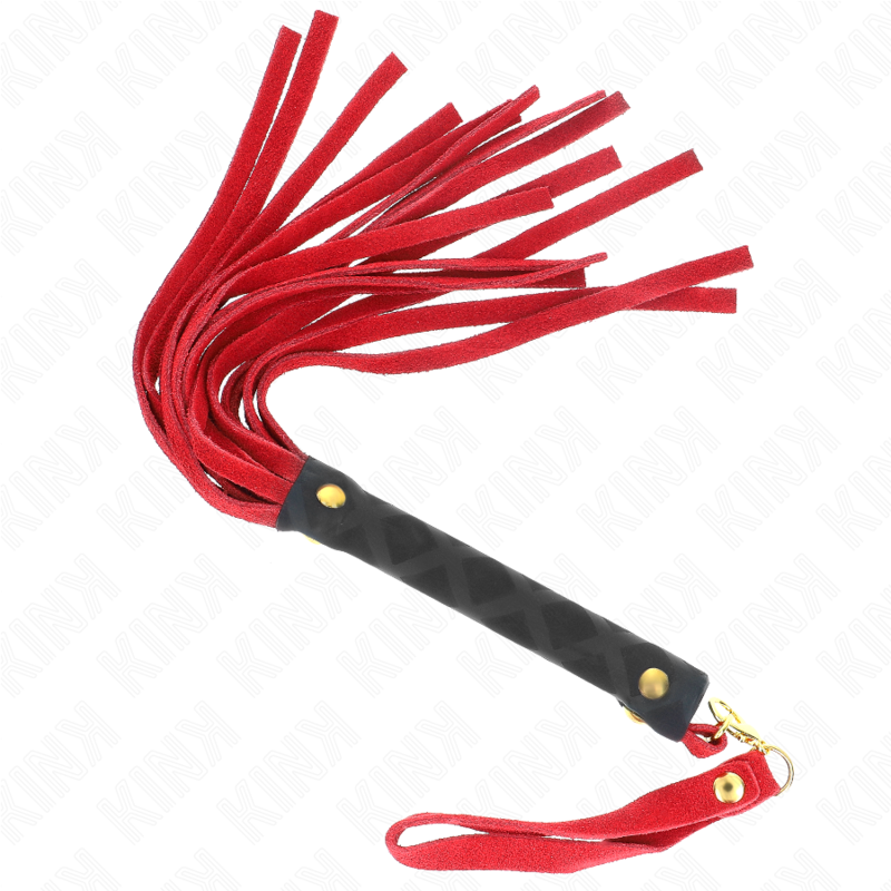 Imagen que nos facilita KINK IMPACT & TOUCH de su producto erótico KINK - LÁTIGO MINI PIEL DE ANTE ROJO 30 CM para nuestra categoría "BDSM & BONDAGE |Artículos BDSM|Látigos BDSM".