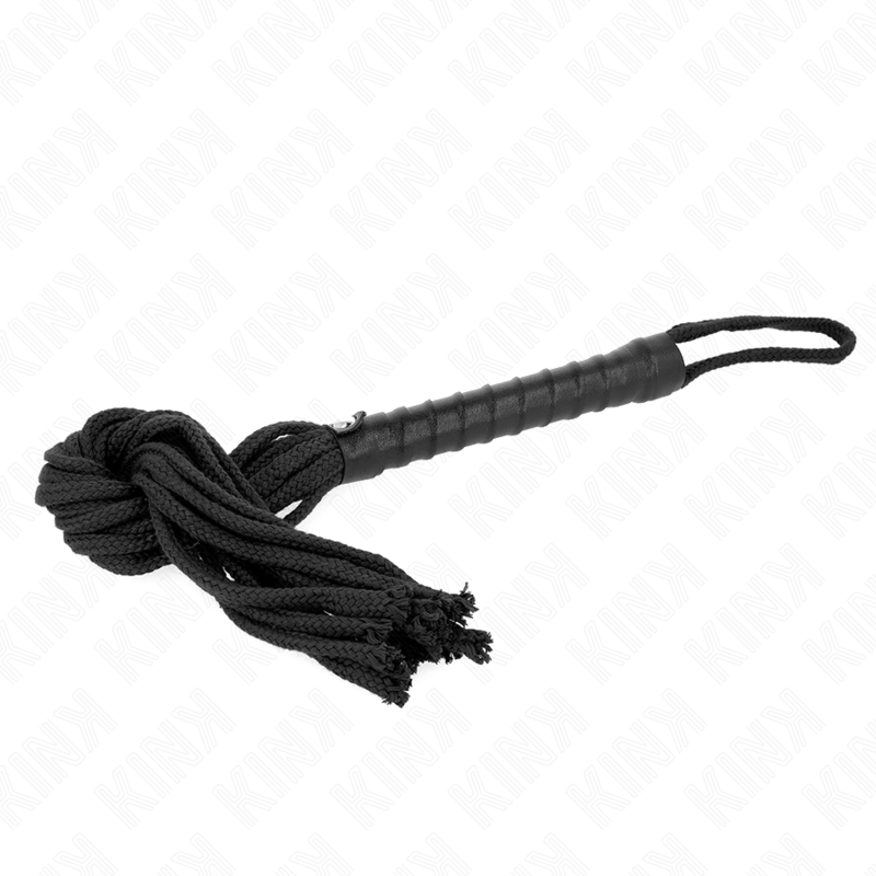 Imagen que nos facilita KINK IMPACT & TOUCH de su producto erótico KINK - LÁTIGO DE CUERDA NEGRO 56 CM para nuestra categoría "BDSM & BONDAGE |Artículos BDSM|Látigos BDSM".