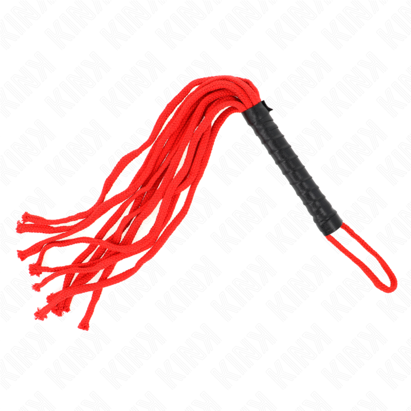 Imagen que nos facilita KINK IMPACT & TOUCH de su producto erótico KINK - LÁTIGO DE CUERDA ROJO 56 CM para nuestra categoría "BDSM & BONDAGE |Artículos BDSM|Látigos BDSM".