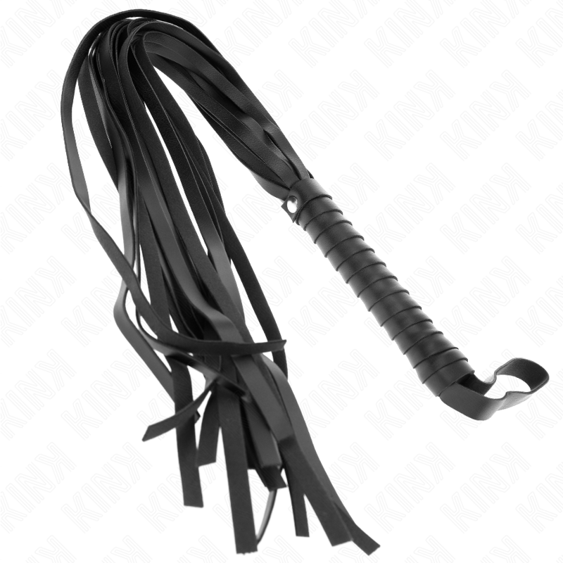 Imagen que nos facilita KINK IMPACT & TOUCH de su producto erótico KINK - LÁTIGO DE COLA LARGA Y MANGO CORTO NEGRO 70 CM para nuestra categoría "BDSM & BONDAGE |Artículos BDSM|Látigos BDSM".