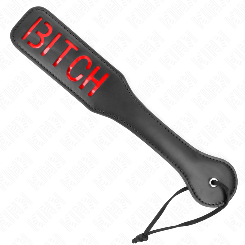 Imagen que nos facilita KINK IMPACT & TOUCH de su producto erótico KINK - PALA ESQUINA REDONDA BITCH 32 X 6 CM para nuestra categoría "BDSM & BONDAGE |Artículos BDSM|Palas BDSM".