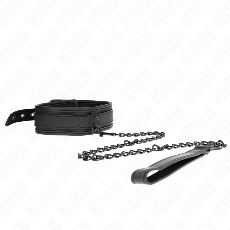 Imagen que nos facilita KINK COLLAR & GAG de su producto erótico KINK - COLLAR CON CORREA 78 CM BONDAGE DE NEOPRENO MODELO 1 AJUSTABLE 37.5 X 49.5 CM para nuestra categoría "BDSM & BONDAGE |Bondage|Collares".