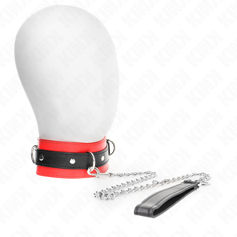 Imagen que nos facilita KINK COLLAR & GAG de su producto erótico KINK - COLLAR CON CORREA 65 CM ROJO 54 X 4.5 CM para nuestra categoría "BDSM & BONDAGE |Bondage|Collares".