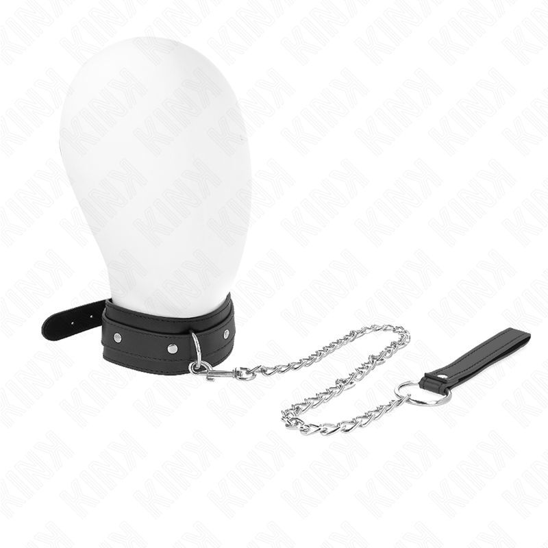 Imagen que nos facilita KINK COLLAR & GAG de su producto erótico KINK - COLLAR CON CORREA 65 CM 1 ANILLO AJUSTABLE 38-49 CM X 5 CM para nuestra categoría "BDSM & BONDAGE |Bondage|Collares".