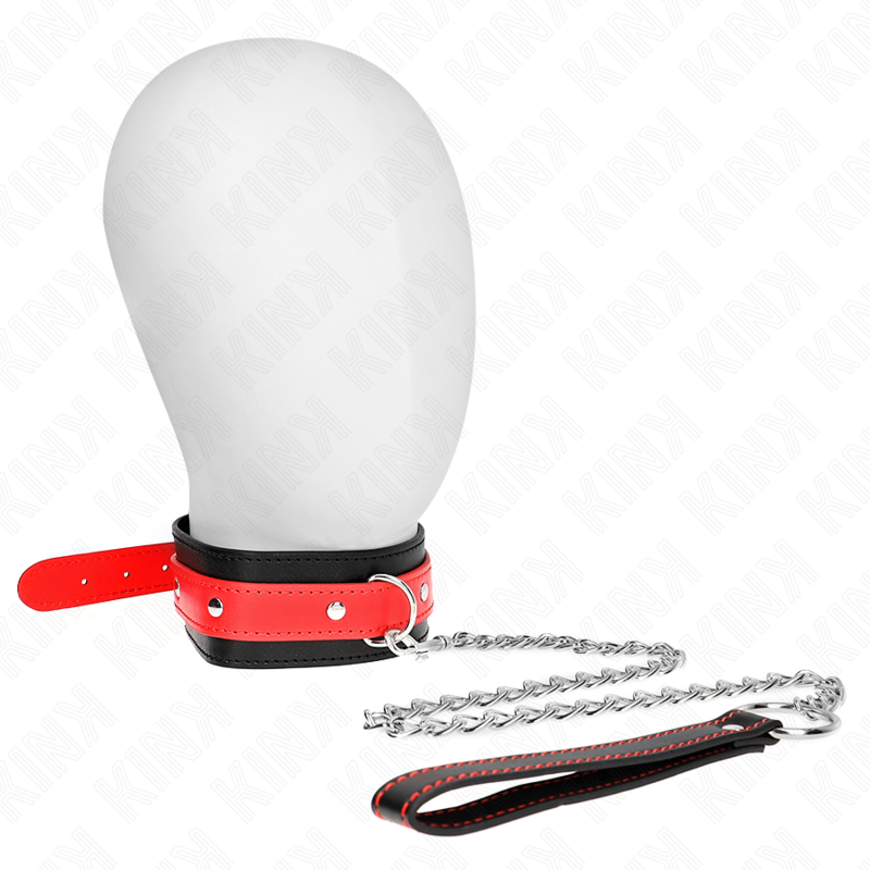 Imagen que nos facilita KINK COLLAR & GAG de su producto erótico KINK - COLLAR CON CORREA 65 CM ROJO AJUSTABLE 36-43 CM X 5 CM para nuestra categoría "BDSM & BONDAGE |Bondage|Collares".