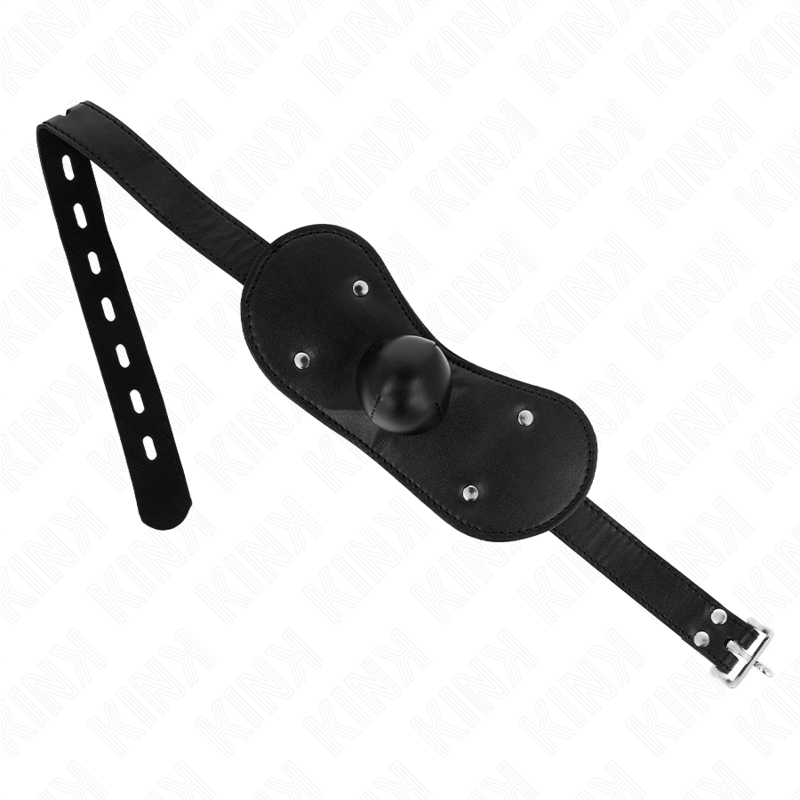 Imagen que nos facilita KINK COLLAR & GAG de su producto erótico KINK - MÁSCARA BUCAL MORDAZA DE BOLA CON CERRADURA AJUSTABLE 42-60 CM para nuestra categoría "BDSM & BONDAGE |Bondage|Mordazas".