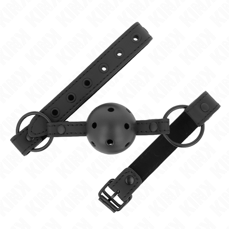 Imagen que nos facilita KINK COLLAR & GAG de su producto erótico KINK - MORDAZA DE BOLA 4.5 CM DE NEOPRENO 63.5 X 2 CM AJUSTABLE 41 X 59 CM para nuestra categoría "BDSM & BONDAGE |Bondage|Mordazas".