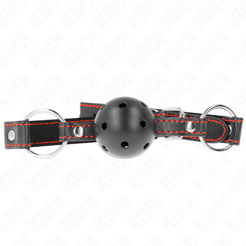 Imagen que nos facilita KINK COLLAR & GAG de su producto erótico KINK - MORDAZA DE BOLA 4.5 CM NEGRA DURA HUECA MODELO 2 65 x 2.5 CM para nuestra categoría "BDSM & BONDAGE |Bondage|Mordazas".