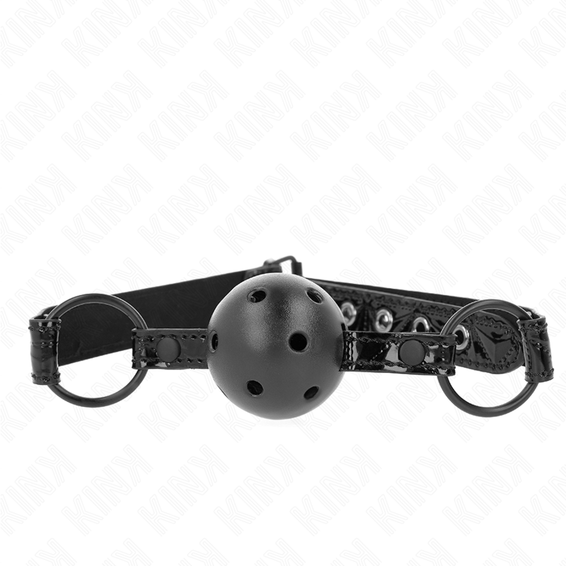 Imagen que nos facilita KINK COLLAR & GAG de su producto erótico KINK - MORDAZA DE BOLA 4.5 CM CON PATRÓN DE DIAMANTE MODELO 3 64.5 CM AJUSTABLE 42- 60 CM para nuestra categoría "BDSM & BONDAGE |Bondage|Mordazas".