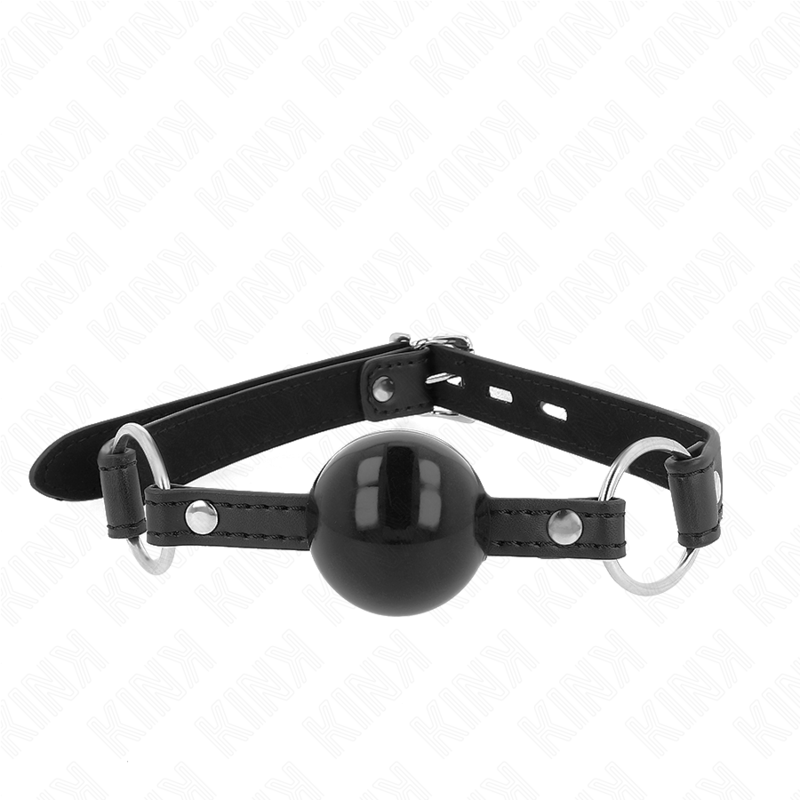 Imagen que nos facilita KINK COLLAR & GAG de su producto erótico KINK - MORDAZA DE BOLA 4 CM TPE CON CANDADO NEGRO 60 x 2 CM para nuestra categoría "BDSM & BONDAGE |Bondage|Mordazas".