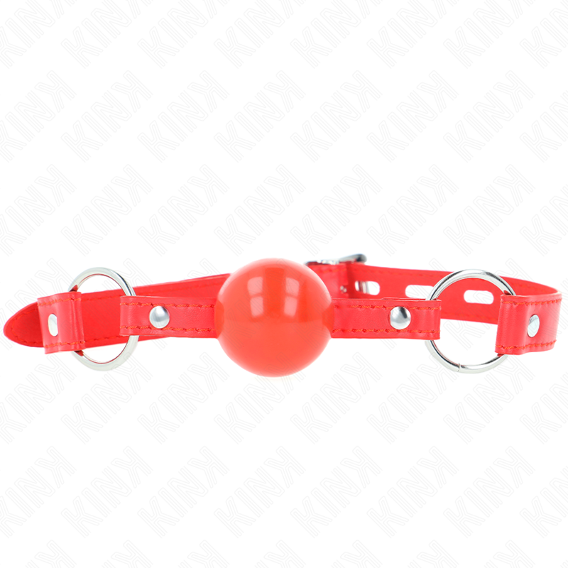 Imagen que nos facilita KINK COLLAR & GAG de su producto erótico KINK - MORDAZA DE BOLA 4 CM TPE CON CANDADO ROJO 60 x 2 CM para nuestra categoría "BDSM & BONDAGE |Bondage|Mordazas".