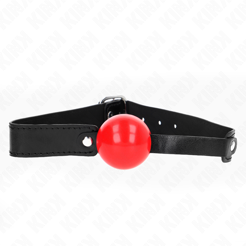 Imagen que nos facilita KINK COLLAR & GAG de su producto erótico KINK - MORDAZA DE BOLA 4 CM SUAVE DE TPE MODELO 1 66 x 2.5 CM AJUSTABLE 41-61 CM para nuestra categoría "BDSM & BONDAGE |Bondage|Mordazas".