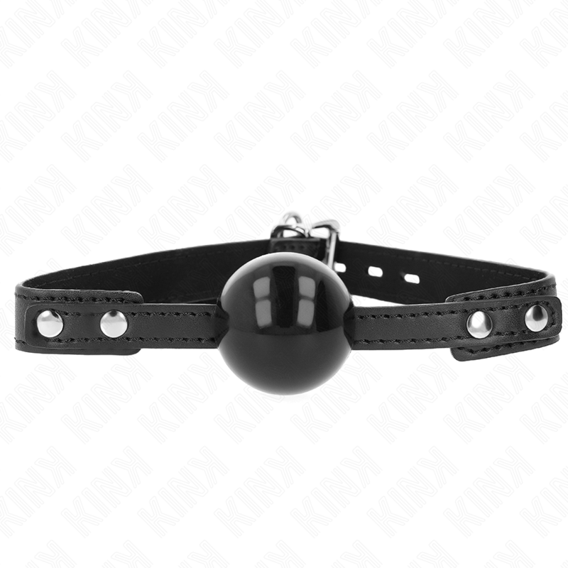 Imagen que nos facilita KINK COLLAR & GAG de su producto erótico KINK - MORDAZA DE BOLA 4 CM SUAVE DE TPE MODELO 3 60 x 2 CM AJUSTABLE 37-52 CM para nuestra categoría "BDSM & BONDAGE |Bondage|Mordazas".