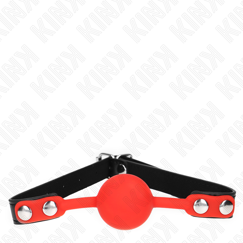 Imagen que nos facilita KINK COLLAR & GAG de su producto erótico KINK - MORDAZA DE BOLA 4 CM DE SILICONA ROJA 60 x 2 CM para nuestra categoría "BDSM & BONDAGE |Bondage|Mordazas".