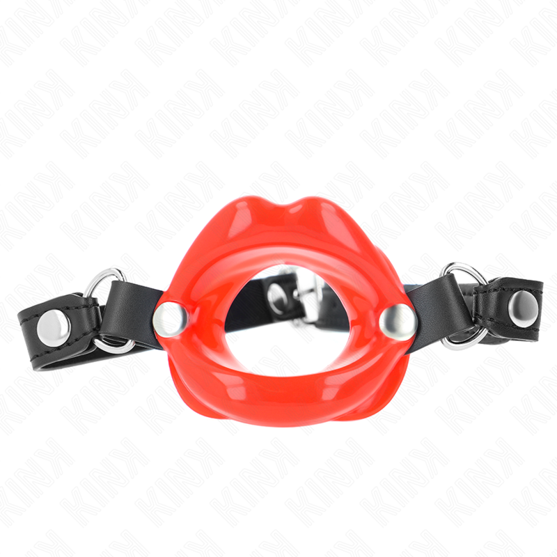 Imagen que nos facilita KINK COLLAR & GAG de su producto erótico KINK - MORDAZA LABIAL 8 CM CON CORREA DE POLIPIEL ROJO 63 x 2 CM AJUSTABLE 39-58 CM para nuestra categoría "BDSM & BONDAGE |Bondage|Mordazas".