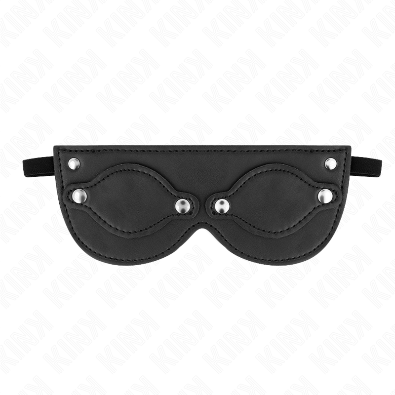 Imagen que nos facilita KINK MASKED ALLURE de su producto erótico KINK - MÁSCARA DE POLIPIEL CON CUBIERTAS PARA OJOS DESMONTABLES 22 x 9 CM para nuestra categoría "BDSM & BONDAGE |Bondage|Máscaras".