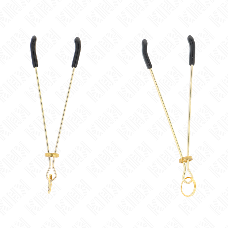 Imagen que nos facilita KINK NIPPLE GRIP de su producto erótico KINK - PINZAS PARA PEZONES FINA DORADO 7 CM para nuestra categoría "BDSM & BONDAGE |Artículos BDSM|Pinzas Pezones BDSM".