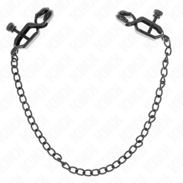 Imagen que nos facilita KINK NIPPLE GRIP de su producto erótico KINK - PINZAS PARA PEZONES PLANAS NEGRO CON CADENA NEGRO 30 CM para nuestra categoría "BDSM & BONDAGE |Artículos BDSM|Pinzas Pezones BDSM".