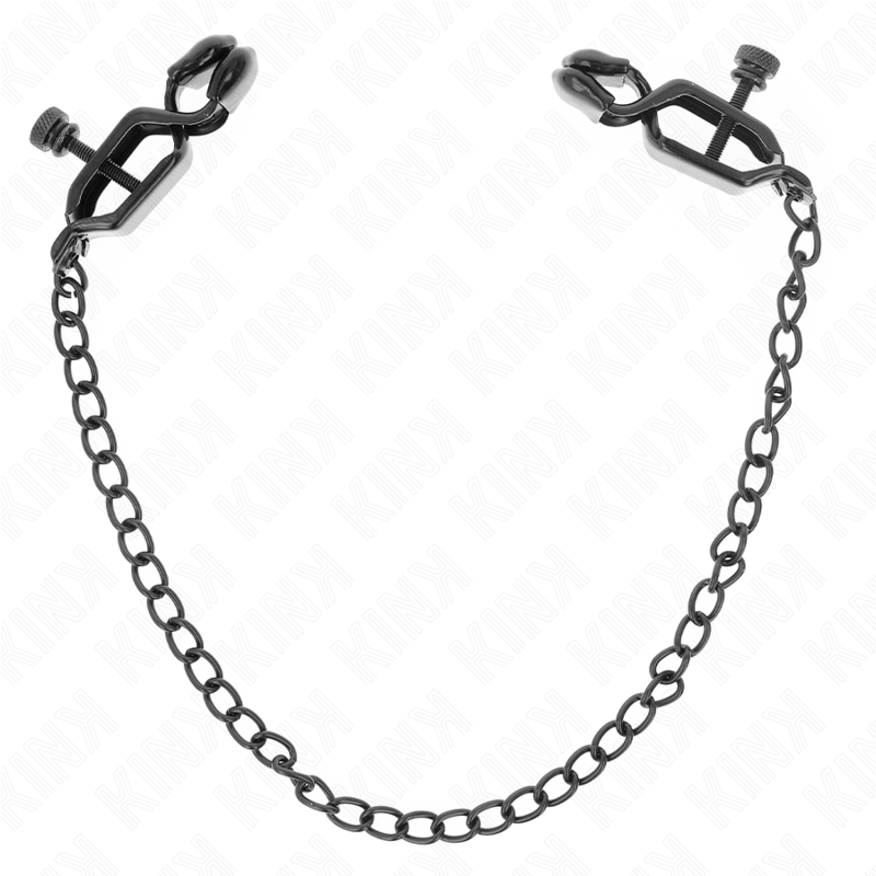 Imagen que nos facilita KINK NIPPLE GRIP de su producto erótico KINK - PINZAS PARA PEZONES PLANAS NEGRO CON CADENA NEGRO 30 CM para nuestra categoría "BDSM & BONDAGE |Artículos BDSM|Pinzas Pezones BDSM".