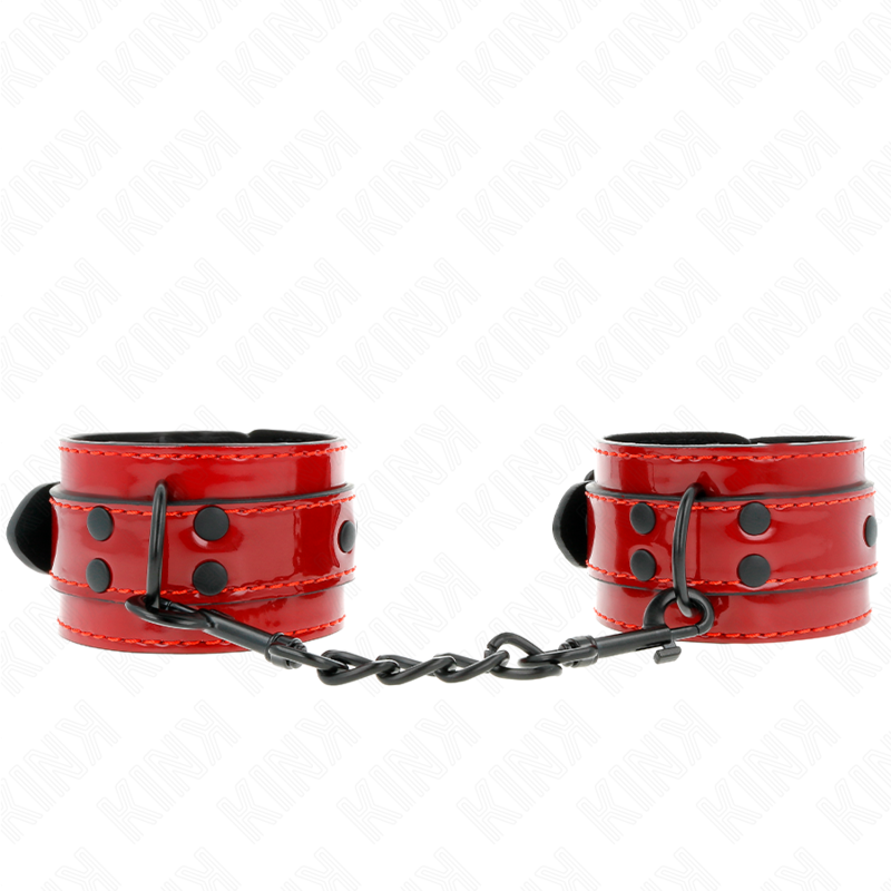 Imagen que nos facilita KINK WRIST RESTRAINT de su producto erótico KINK - MUÑEQUERAS ROJO OSCURO 23 X 5 CM para nuestra categoría "BDSM & BONDAGE |Bondage|Esposas de fijación".