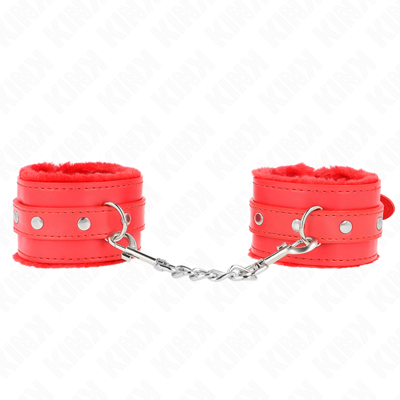 Imagen que nos facilita KINK WRIST RESTRAINT de su producto erótico KINK - MUÑEQUERAS FORRADAS PREMIUM ROJO CON CORREA ROJO AJUSTABLE 17-29 CM X 6 CM para nuestra categoría "BDSM & BONDAGE |Bondage|Esposas de fijación".