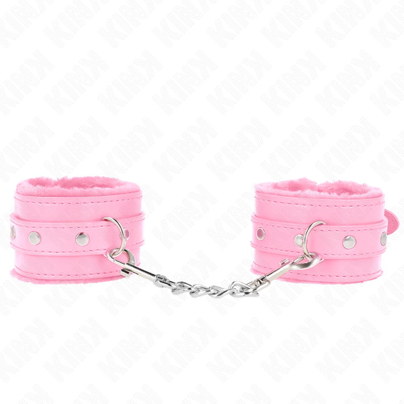 Imagen que nos facilita KINK WRIST RESTRAINT de su producto erótico KINK - MUÑEQUERAS FORRADAS PREMIUM ROSA CON CORREA ROSA AJUSTABLE 17-29 CM X 6 CM para nuestra categoría "BDSM & BONDAGE |Bondage|Esposas de fijación".