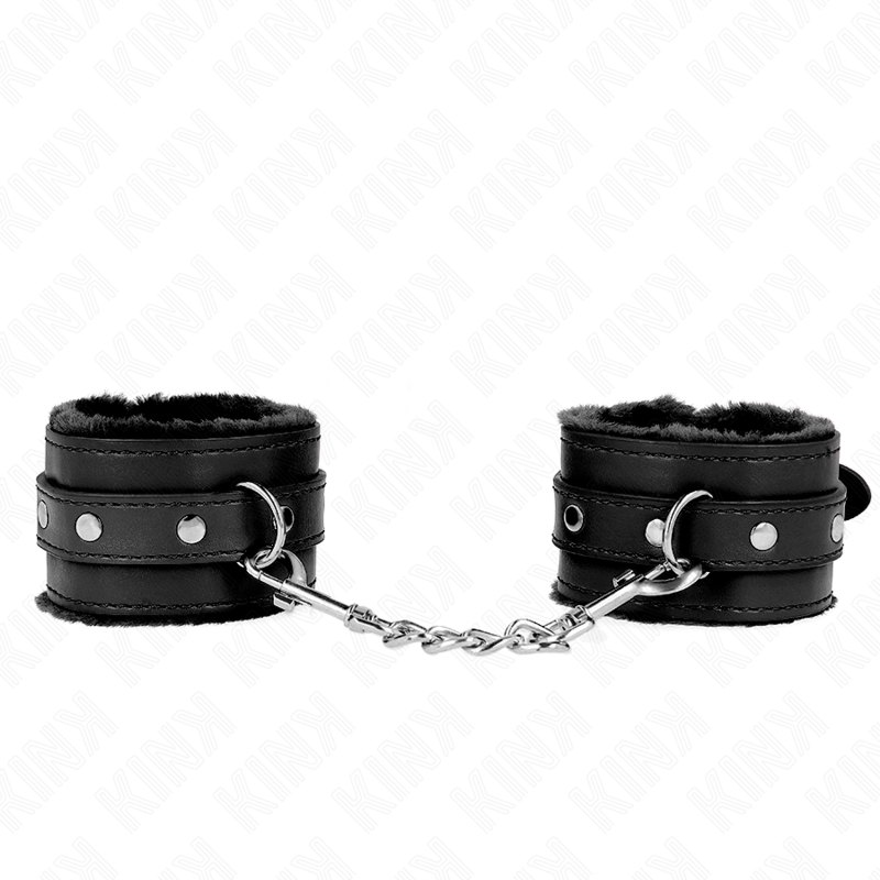 Imagen que nos facilita KINK WRIST RESTRAINT de su producto erótico KINK - MUÑEQUERAS FORRADAS PREMIUM NEGRO CON CORREA NEGRO AJUSTABLE 17-29 CM X 6 CM para nuestra categoría "BDSM & BONDAGE |Bondage|Esposas de fijación".