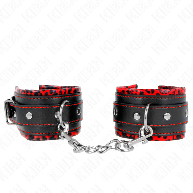 Imagen que nos facilita KINK WRIST RESTRAINT de su producto erótico KINK - MUÑEQUERAS FORRADAS ROJO / NEGRO AJUSTABLE 17-29 CM X 6 CM para nuestra categoría "BDSM & BONDAGE |Bondage|Esposas de fijación".