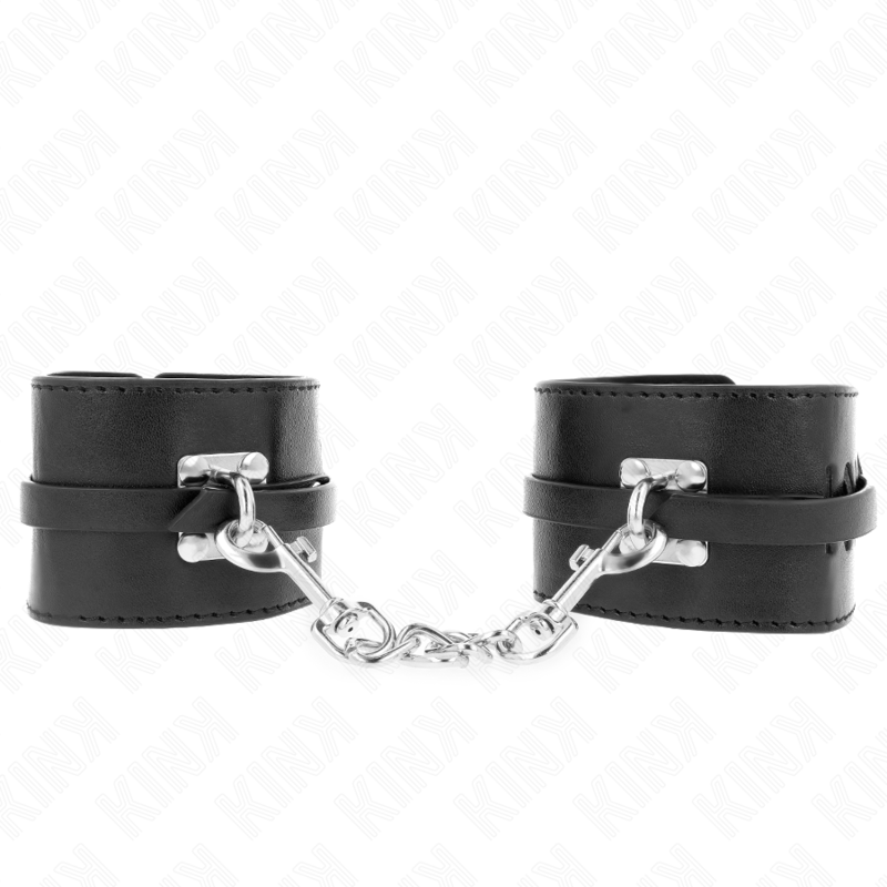 Imagen que nos facilita KINK WRIST RESTRAINT de su producto erótico KINK - MUÑEQUERAS DELUXE CON CIERRE DE CANDADO AJUSTABLE 14.5-21 CM X 6 CM para nuestra categoría "BDSM & BONDAGE |Bondage|Esposas de fijación".