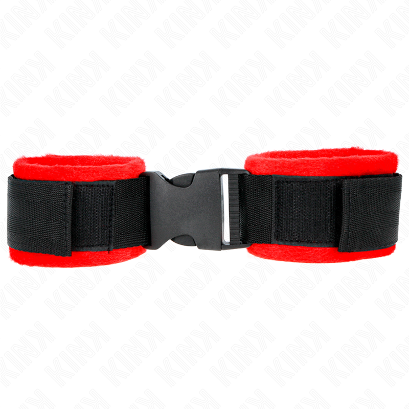 Imagen que nos facilita KINK WRIST RESTRAINT de su producto erótico KINK - MUÑEQUERAS NYLON ROJO-NEGRO MODELO 1 AJUSTABLE 25-35 CM X 6 CM para nuestra categoría "BDSM & BONDAGE |Bondage|Esposas de fijación".