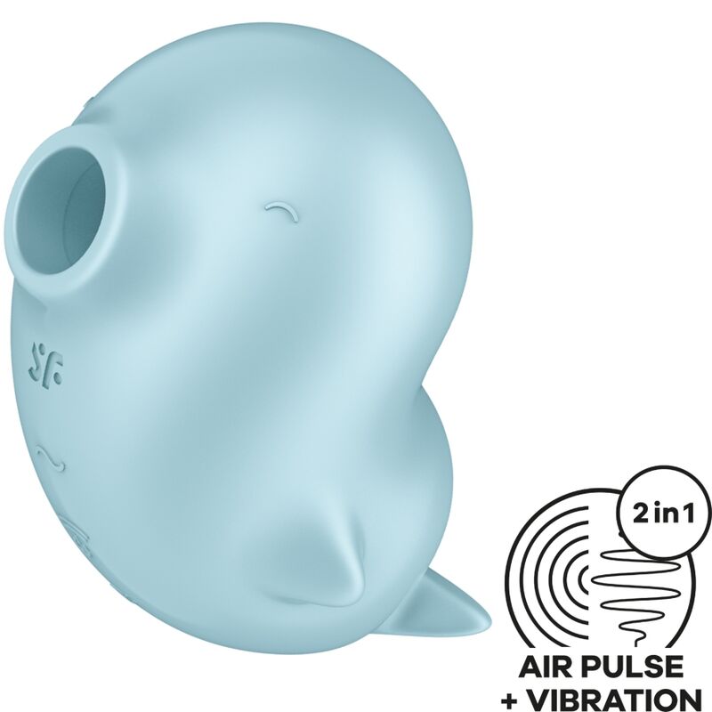 Imagen que nos facilita SATISFYER AIR PULSE de su producto erótico SATISFYER - SASSY SEAL ESTIMULADOR & VIBRADOR AZUL para nuestra categoría "JUGUETES BIENESTAR |Juguetes para Mujeres|Estimuladores|Succionadores con vibración".