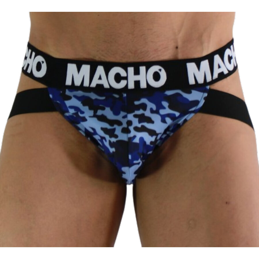 Imagen que nos facilita MACHO UNDERWEAR de su producto erótico MACHO - MX28MA JOCK MILITAR AZUL S para nuestra categoría "MODA & LENCERÍA|Lencería Hombre|Jockstraps".