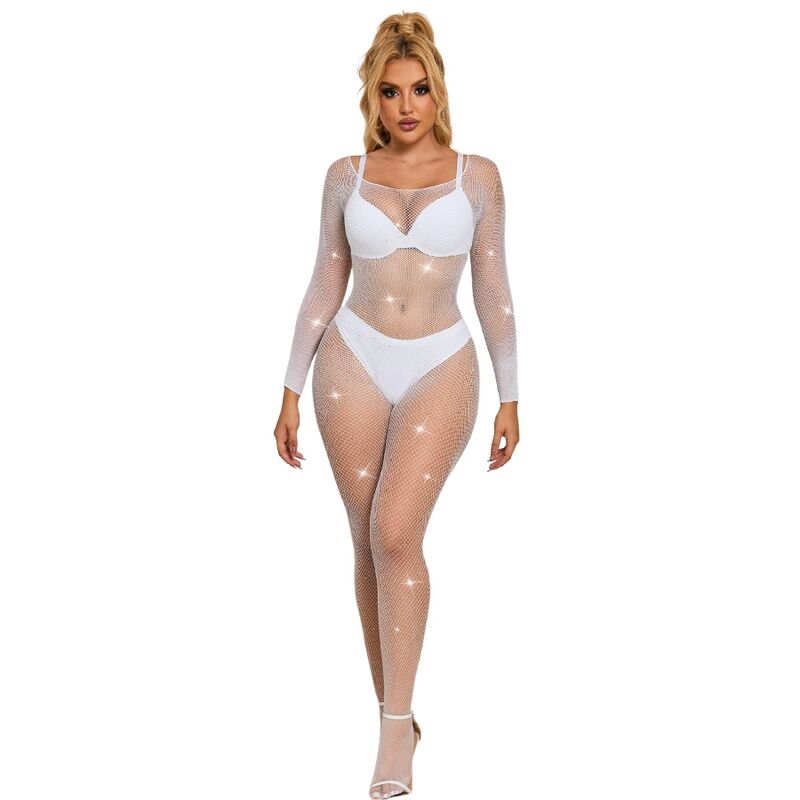 Imagen que nos facilita SUBBLIME BODYSTOCKINGS de su producto erótico SUBBLIME - 952396 BODYSTOCKING DE REJILLA CON DIAMANTES MANGA LARGA BLANCO TALLA ÚNICA para nuestra categoría "MODA & LENCERÍA|Lencería Mujer|Lencería Picante|Bodystocking".