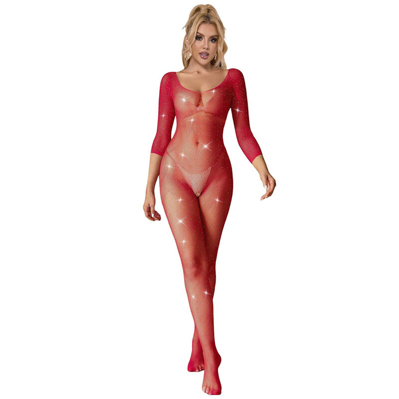 Imagen que nos facilita SUBBLIME BODYSTOCKINGS de su producto erótico SUBBLIME - 952419 BODYSTOCKING DE REJILLA CON DIAMANTES MANGA LARGA ROJO TALLA ÚNICA para nuestra categoría "MODA & LENCERÍA|Lencería Mujer|Lencería Picante|Bodystocking".