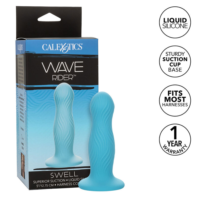 Imagen que nos facilita CALEXOTICS de su producto erótico CALEXOTICS - WAVE RIDER SWELL PLUG ANAL AZUL para nuestra categoría "JUGUETES BIENESTAR |Anal|Plugs Anales".