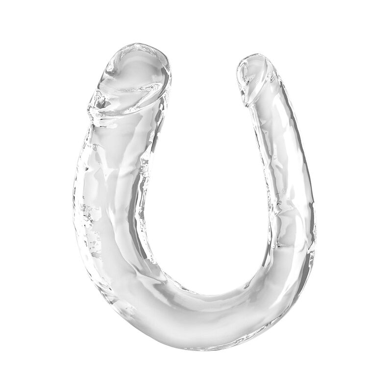 Imagen que nos facilita KING COCK de su producto erótico KING COCK - DOUBLE TROUBLE DILDO DOBLE 33 CM TRANSPARENTE para nuestra categoría "JUGUETES BIENESTAR |Dildos sin Vibración|Penes dobles".