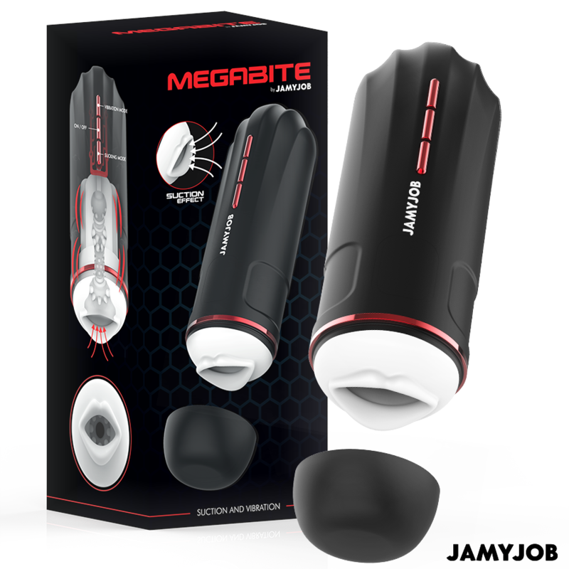 Imagen que nos facilita JAMYJOB de su producto erótico JAMYJOB - MEGABITE MASTURBADOR BOCA AUTOMÁTICO 5 MODOS SUCCIÓN Y VIBRACIÓN para nuestra categoría "JUGUETES BIENESTAR |Juguetes para Hombres|Masturbador Boca".