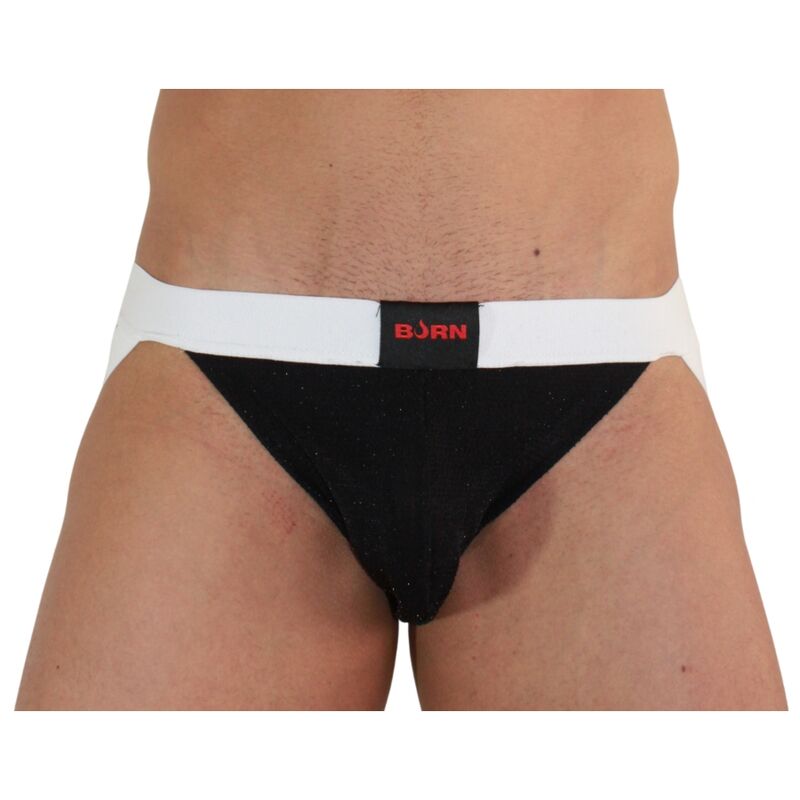 Imagen que nos facilita BURN de su producto erótico BURN - 004 JOCK BRILLANTE NEGRO / BLANCO S para nuestra categoría "MODA & LENCERÍA|Lencería Hombre|Jockstraps".