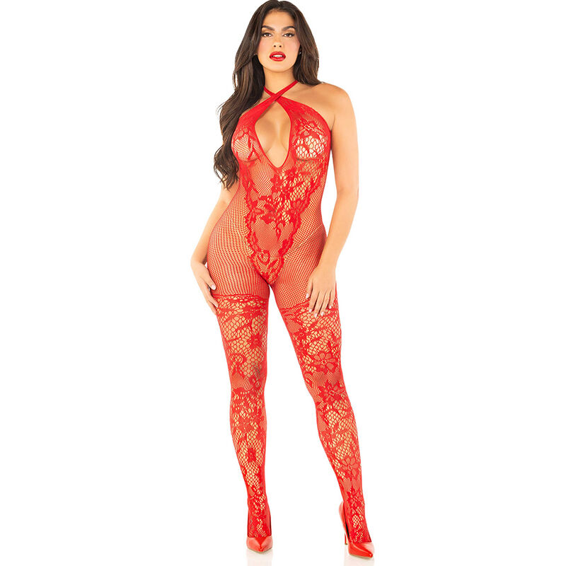 Imagen que nos facilita LEG AVENUE BODYSTOCKINGS de su producto erótico LEG AVENUE - BODYSTOCKING DE REJILLA CON ESTAMPADO DE FLORES ROJO TALLA ÚNICA para nuestra categoría "MODA & LENCERÍA|Lencería Mujer|Lencería Picante|Bodystocking".