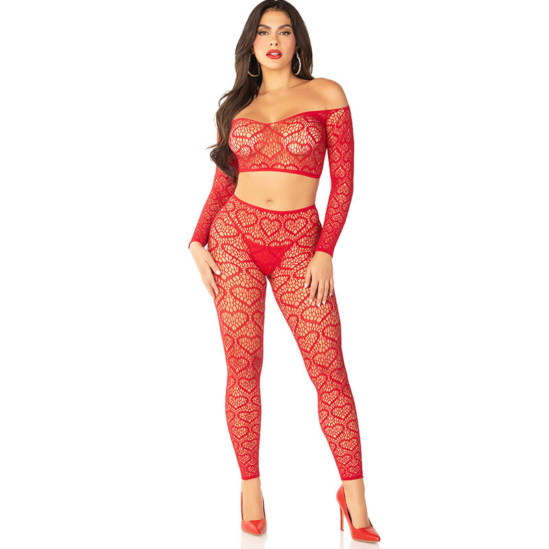 Imagen que nos facilita LEG AVENUE BODYSTOCKINGS de su producto erótico LEG AVENUE - CROP TOP + MEDIAS ROJO TALLA ÚNICA para nuestra categoría "MODA & LENCERÍA|Lencería Mujer|Lencería Picante|Conjunto de lencería sexy".