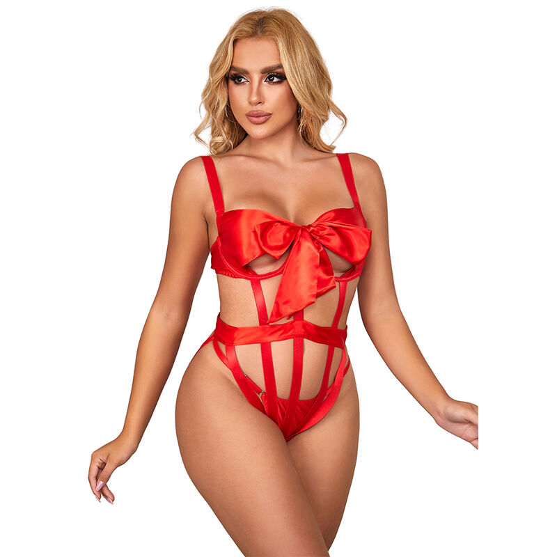 Imagen que nos facilita SUBBLIME BODYSTOCKINGS de su producto erótico SUBBLIME - 954468 BODY SEXY CALADO CON LAZO ROJO S/M para nuestra categoría "MODA & LENCERÍA|Lencería Mujer|Lencería Sexy|Bodys".