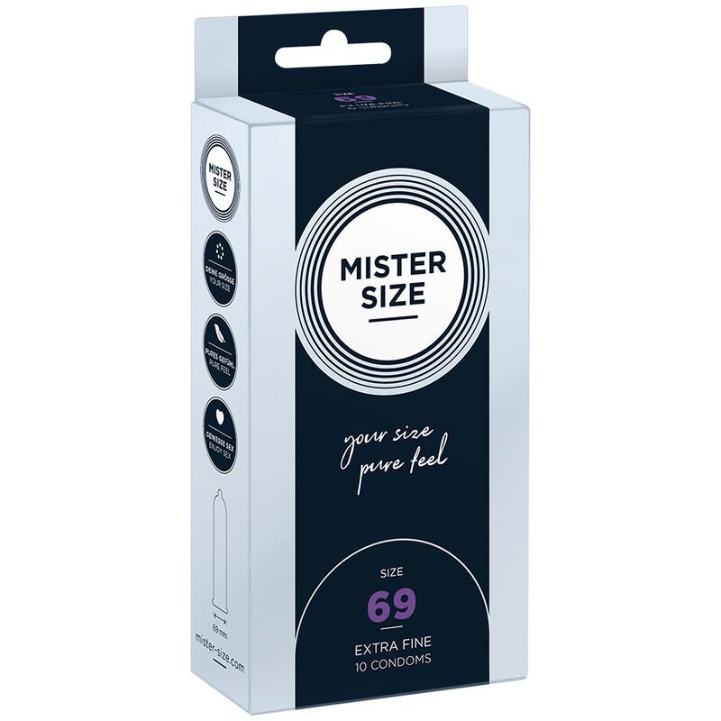 Imagen que nos facilita MISTER SIZE de su producto erótico MISTER SIZE - PRESERVATIVOS TALLA XXXL 69 MM (10 UNIDADES) para nuestra categoría "PRESERVATIVOS |Todos los tamaños de cajas|Cajas de 4 a 24".