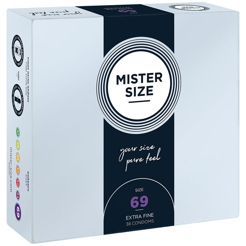 Imagen que nos facilita MISTER SIZE de su producto erótico MISTER SIZE - PRESERVATIVOS TALLA XXXL 69 MM (36 UNIDADES) para nuestra categoría "PRESERVATIVOS |Todos los tamaños de cajas|Cajas de 30 a 288".