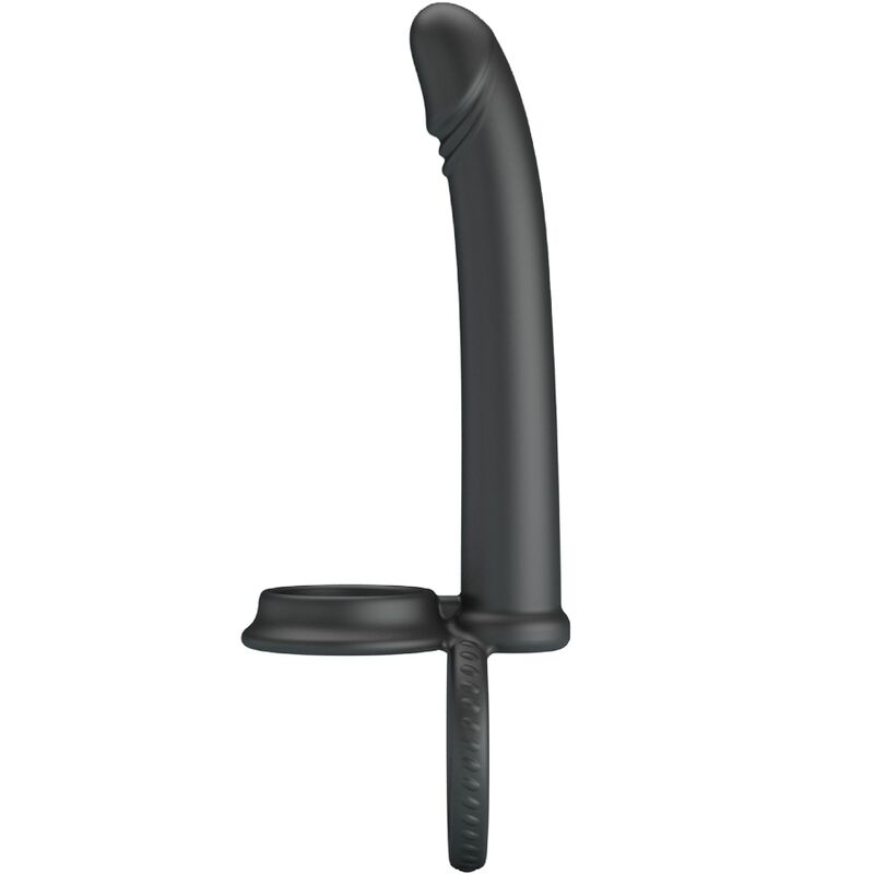 Imagen que nos facilita PRETTY LOVE de su producto erótico PRETTY LOVE - MOSES ANILLO DOBLE PENE PARA DONLE PENETACIÓN NEGRO para nuestra categoría "JUGUETES BIENESTAR |Juguetes para Hombres|Accesorios para el pene|Anillos Pene|Anillos para Doble Penetración".